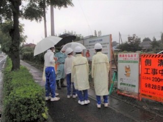 道路工事の現場説明